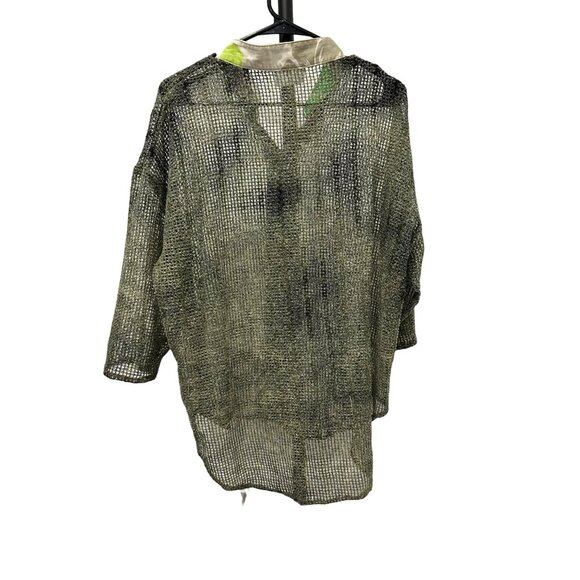 S.G.K.K. Mesh Knit Loose-Fit Top Swim Cover Up Sage Green - Picture 2 of 7